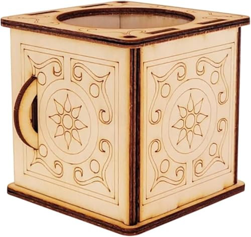 Handcrafted Wooden DIY Magic Set, Magic Pencil Box, Word Through Finger Magic Trick, Key Through Coin Magic,Sword Through Finger Magic Trick,DIY Magic Set (Square Box)