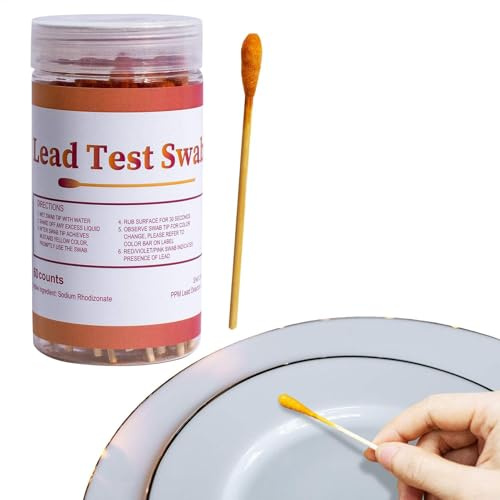 Bleifarben -Test -Kit - Testen von Blei Typ, 30 x Blei -Testabstriche | Testhausefarbe und Metalle, sofortiges Blei -Test -Kit für alle bemalten Oberflächen, Keramik, Gerichte, Metall, schnelle