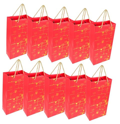 CIMAXIC 10stücke Weinflaschen-tasche Papiertasche Zum Tragen Von Weinflaschen Für Geschenke Und Mit Griffen Für Einzelne