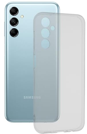 Techsuit für Samsung Galaxy M14 Hülle mit Soft Touch, Nicht Vergilbend, Kabelloses Laden Kompatibel, Erhöhte Kanten, Kameraschutz, Leichtgewichtig, Flexibel, Clear Silicone Series, Transparent