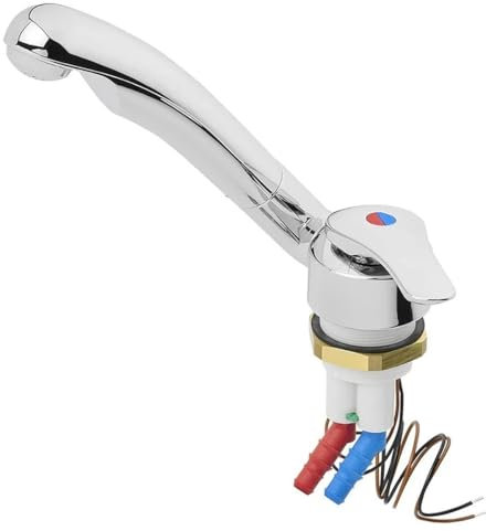 Kalt-Warm Wasserhahn Mischbatterie Keramik Samba Ø39 mm chrom Campingwasserhahn für Wohnmobil Wohnwagen