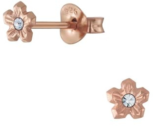 Blumen Kristall Ohrringe 925 Silber