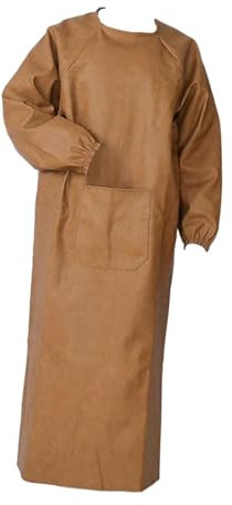 Dickly Waterproof Apron Sleeves PU Leather Heavy Duty Work Shop Apron for Woodworkings Working, Brown