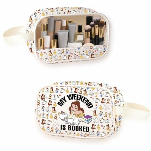 Kosmetiktasche mit Märchenmotiv, inspiriert von Schönheitsfilmen, Fan-Geschenk, Prinzessin, Belle-Liebhaber, transparent, Reise-Kulturbeutel, Is Book C-makeup UK, Beutel
