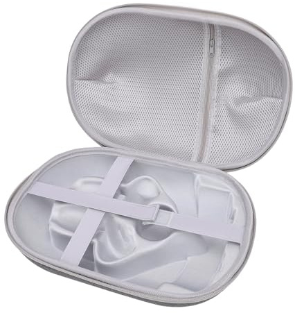 VR Headset Hard Carrying Case, VR Gaming Headset Travel Storage Bag, Protective EVA Hard Shell Case with TPU Handle and Dual Zipper, Compatible with 2 and Other VR Hea