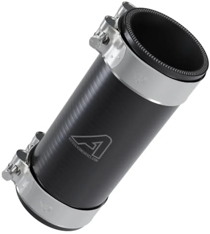 Silicone Coupler Tube Kit with T-Bolt Hose Clamps Black 19mm (3/4) ID x 50mm Long