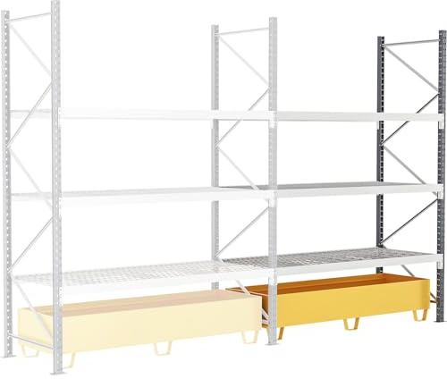 kaiserkraft | Weitspannregal mit Wanne | B 1800 mm | HxT 2500 x 800 mm | Fachlast 660 kg | Anbauregal
