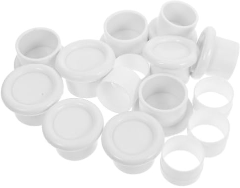 ORFOFE 5 Ensembles Embouts de Tringles à Rideaux Blancs en Pvc, Accessoires Polyvalents sans Perçage pour Barres à Rideaux et Fenêtres, Installation Facile pour Décoration Intérieure