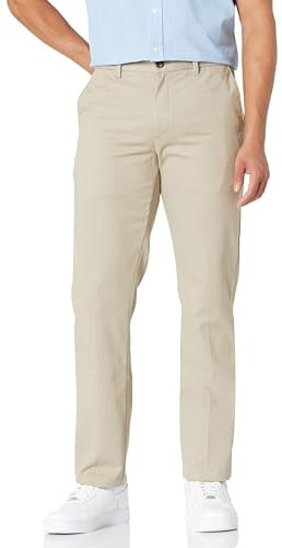 Amazon Essentials Men's Slim-Fit Wrinkle-Resistant Flat-Front Chino Trouser, Khaki Beige, 35W / 32L