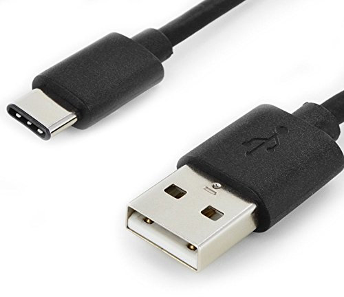 REY Cable USB 3.1 Tipo C a USB para Carga y Transferencia de Datos, 1 Metro Negro