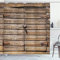 ABAKUHAUS Rustikal Duschvorhang, Verlassene Vintage Farm, Stoffliches Gewebe Badezimmerdekorationsset mit Haken, 175 x 200 cm, Braun
