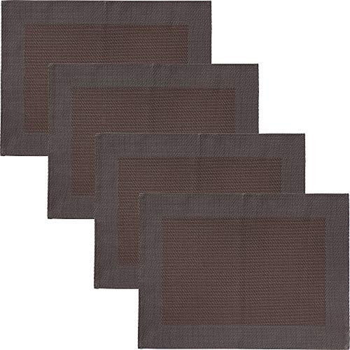 Erwin Müller Tischset Lissabon 4er-Pack abwaschbar Dunkelbraun Größe 33x45 cm