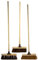 Newman and Cole 10 Garden Broom Set Includes Stiff & Soft Bristle Brush Head and Handles - Pack of 3 Garden Patio Wooden Outdoor Broom/Sweeping Brush