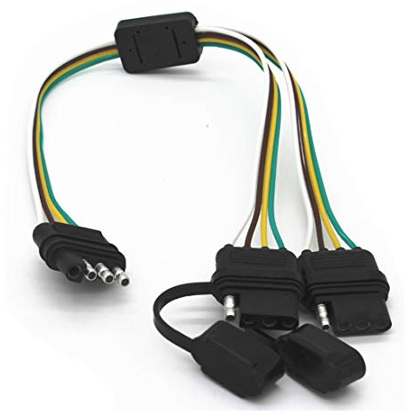 17.5in,4 Way Y-Splitter Plug Universal for Tailgate Light Bar & Trailer