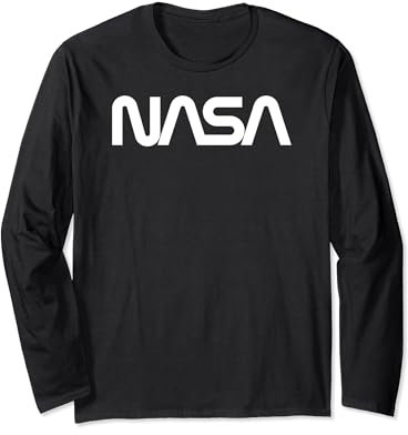 NASA Worm Logo White No Distress Long Sleeve T-Shirt
