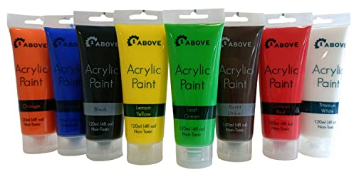 Arts 8 Tubes of Assorted Colour Acrylic Paint - 120ml Tubes (1)