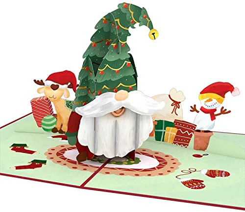 Lovepop® 3D Pop-Up Karte Weihnachten Wichtel Zwerg lustige Grußkarte Weihnachts-Gnom | mit Versteckfach für Geldgeschenke & Gutscheine | inkl. Umschlag | Ausziehbare Notiz