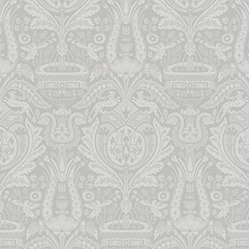 Laura Ashley Heraldische Damast-Tapete, schiefergrau