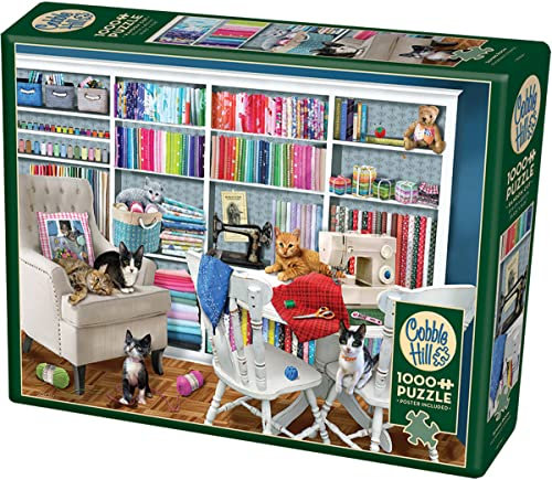 Cobble Hill 1000 Teile Puzzle – Nähzimmer – Musterposter im Lieferumfang enthalten