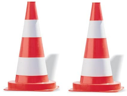 Miko® 2 Stk. Verkehrsleitkegel/Verkehrskegel - Höhe: 50cm - rot/weiß