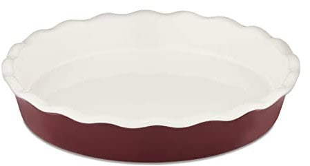 Barbary & Oak BO875005RED Foundry 27cm Ceramic Round Pie Dish in Bordeaux Red