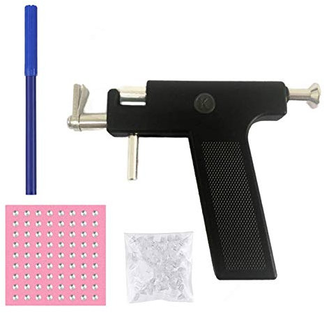Daoco Ohrpiercing-Pistolen-Set Sicherheit Ohrnasen-Nabel-Piercing-Pistolen-Set Set mit 98-teiligen Ohrstecker-Ohrsteckern