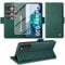 Handyhülle für Samsung Galaxy S20 Hülle mit Schutzfolie, Schutzhülle Galaxy S20 Standfunktion Premium Leder Wallet Silikon Phone Case Cover Hüllen S20 Klapphüllen 6.2 Zoll (Grün)
