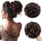 Rich Choices Haarteil Echthaar mit Gummiband, VOLUMINÖS Dutt Haarteil, Haargummi mit Haarn, Haarteil Gutt, Hair Bun, 55g Mittel braun