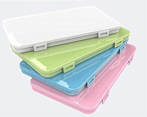 ACCROL 4 Stück Aufbewahrungsbox für Gesichtsbedeckung, tragbar, Kunststoff, staubdicht, weiß, rosa, blau, grün Box