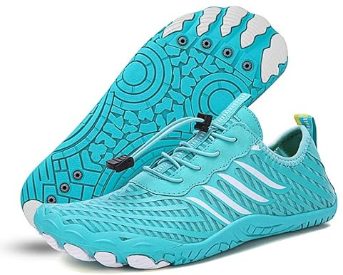 Orgonite Unisex Barfußschuhe für Damen und Herren, Schnell Trocknend Traillaufschuhe, Atmungsaktiv Fitnessschuhe Weich Leicht Badeschuhe mit rutschfest Sohle & Breiter Zehenbox, 40 EU