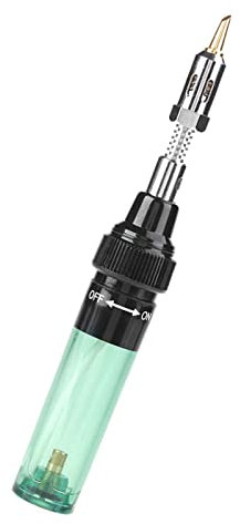 Mini Gaslötkolben, Gaslötbrenner Lötkolben Schweißbrenner Gas Lötlampe Gaslötkolbenpistole Werkzeug, Temperatur Einstellung bis 450℃ Flammentemperatur bis 1300°C (Grün)
