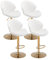chairus 4er Set Drehbarer Barhocker aus Samt Hohe Hocker Höhenverstellbar Barstuhl Ohne Arme Küchenstühle mit Fußstütze (Beige(Samt)-4)