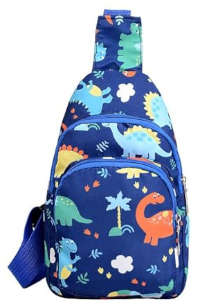 Hiflyer Kids Crossbody Sling Bag, Small Nylon Travel Cartoon Bag (Blue)