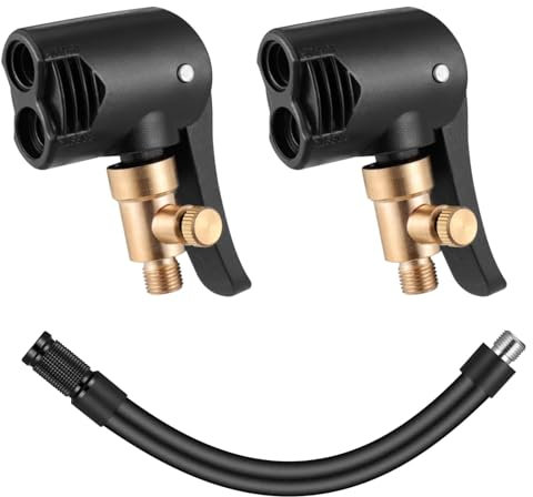 JIZZU 2 Pcs Tire Air Chucks, 16CM Car Truck Tyre Tire Inflator Pump Extension Hose, Tyre Valve Air Pump Clip, Tyre Valve Tools Car Air Pump Clip Thread Nozzle Adapter Accessories