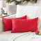 Artscope 2er Set Weihnachten Kissenbezug Einfarbig Wurfkissenbezug Leinen Kissenbezüge Moderne Dekokissen Kissenhülle Set Kissen Fall für Sofa Schlafzimmer Zuhause Dekor 40x60 cm Rot