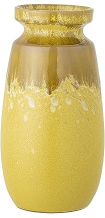 Bloomingville Savreen Vase, Gelb, Steingut