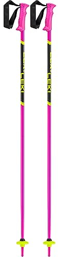 LEKI Kinder Racing Kids Skistöcke, neonpink-Black-Neonyellow, 85cm