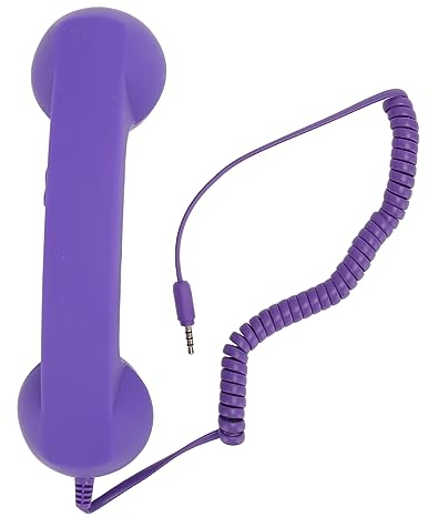 Sxhlseller Telefonhörer für Mobiltelefone, Retro-3,5-mm-Telefonhörer, Strahlungssicherer Kabelgebundener Handy-Empfänger für Smartphone-Computer (Lila)
