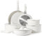 CAROTE 17pcs White Granite Nonstick Detachable Handle Cookware Set, Induction Compatible, Oven Safe, Saucepan Set