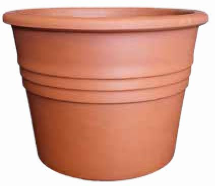 Pots en terre cuite (2 pièces) Made in Italy - Jardinière en cuit, diamètre 24 cm, hauteur 17 cm