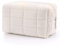 1 x weiße Make-up-Tasche, Reise-Kosmetiktasche, geschwollene Make-up-Tasche, große Kapazität, Make-up-Organizer, weiß