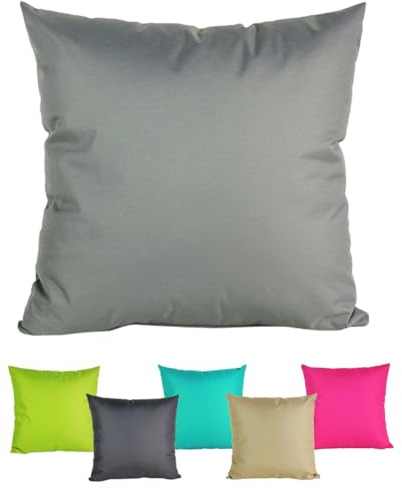JACK 40x40cm Outdoor Lounge Kissen Dekokissen inkl. XXL-Füllung Wasserabweisend Sitzkissen Garten Stuhl Lotus Effekt, Farbe:Grau