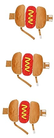 Kisangel 3St Haustier-Partykostüm Tier kostüm tierkostüm Cartoon-Hoodies Weihnachten Hund Katze kostüm gefallen Kleidung Hot Dogs Hundemantel Party-Hundetuch Hotdog Jacke mit Hut Zubehör