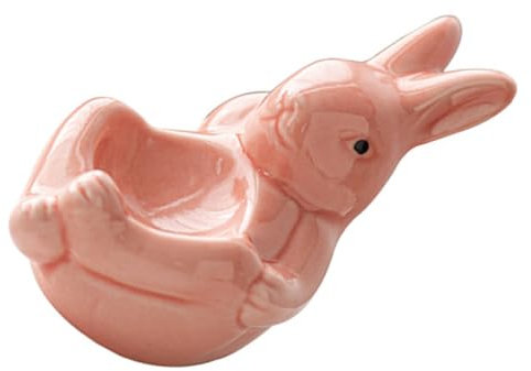 LABRIMP Support à Œufs Céramique Forme De Lapin Porte-œufs Décoratif pour Œufs Durs Coque