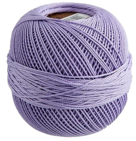Elisa Häkelgarn Filethäkelgarn Stärke 5, 50 g/200 m LL, 100% Baumwolle gekämmt, mercerisiert, gasiert, NS 1,75-2,0mm, (8597 flieder)