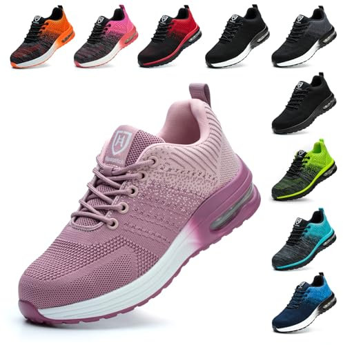 Baofular Chaussures de Sécurité Hommes Femmes Légère Basket Securite Confortable Antidérapante Chaussures de Travail Respirantes Lilas 37 EU 235