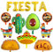 Fiesta Balloons for Fiesta Party Decorations, 14pcs Cinco De Mayo Balloons Taco Cactus Llama Avocado Foil Balloon Mexican Party Papel Picado Banner for Taco Luau Decorations