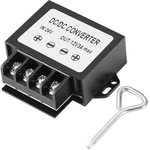Mzhou Convertisseur Abaisseur de Tension 24V vers 12V 3A 36W avec Tournevis Inclus - Alimentation DC/DC Step Down pour Voiture, Camion, LED, Électronique - Compact et Léger