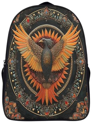 OSBELE Phönix Schulrucksack Teenager Rucksack Schule Schulranzen Mandala Schultasche School Bags for Kind Backpack Leichtgewicht 16inch