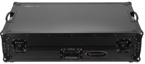 Odyssey FZGSPERFORMERW1BL Rane Performer Black Label 1U Flight Case with Glide Style Laptop Platform and Wheels